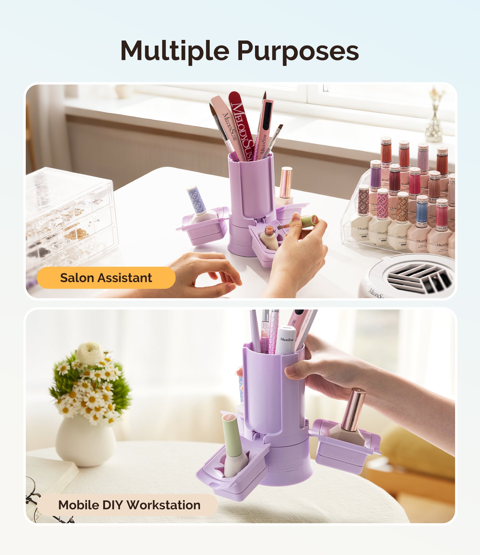 GelCarousel Rotatable Nail Art DIY Station - Purple