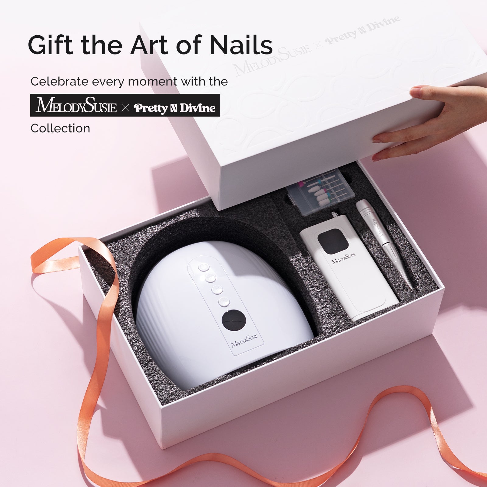 Melodysusie x Prettyndivine SC300F Nail Drill & P-Plus30G Nail Lamp Gift Box