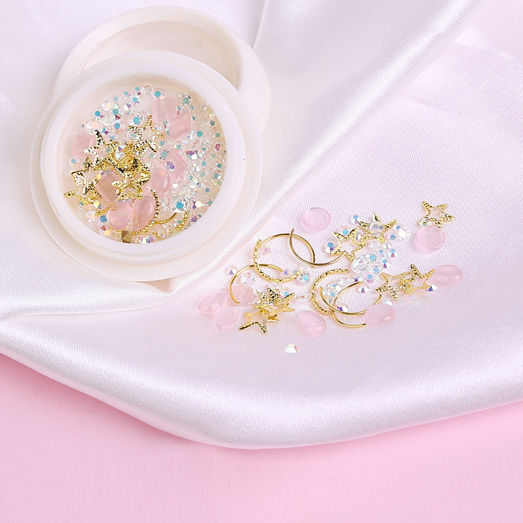Mixed Rivets Alloy Flatback Crystal Opal Nail Rhinestones