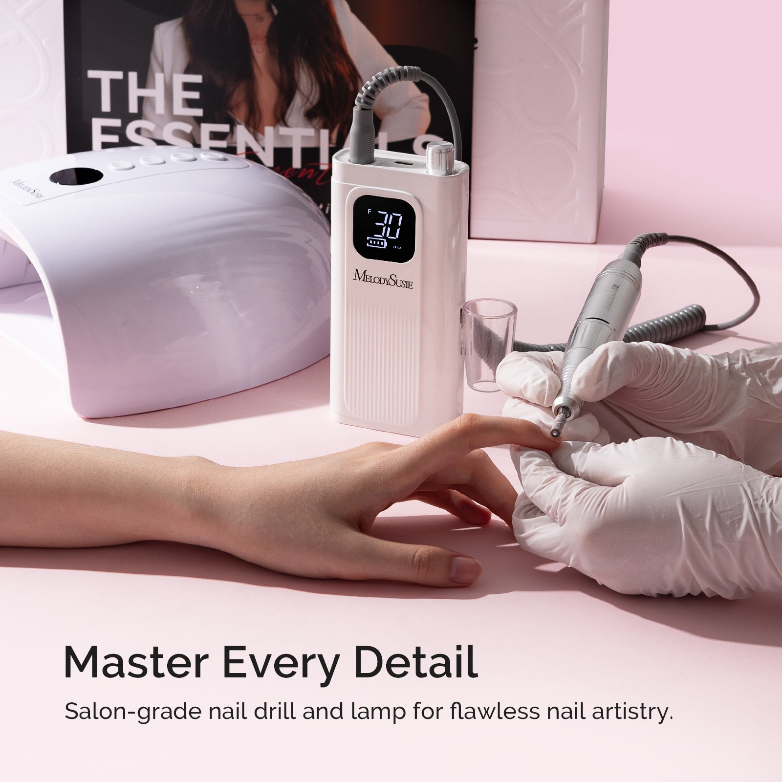 Melodysusie x Prettyndivine SC300F Nail Drill & P-Plus30G Nail Lamp Gi