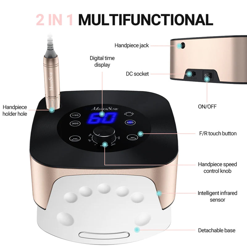 XC320C 2 in 1 Nail Lamp with Nail Drill Kit