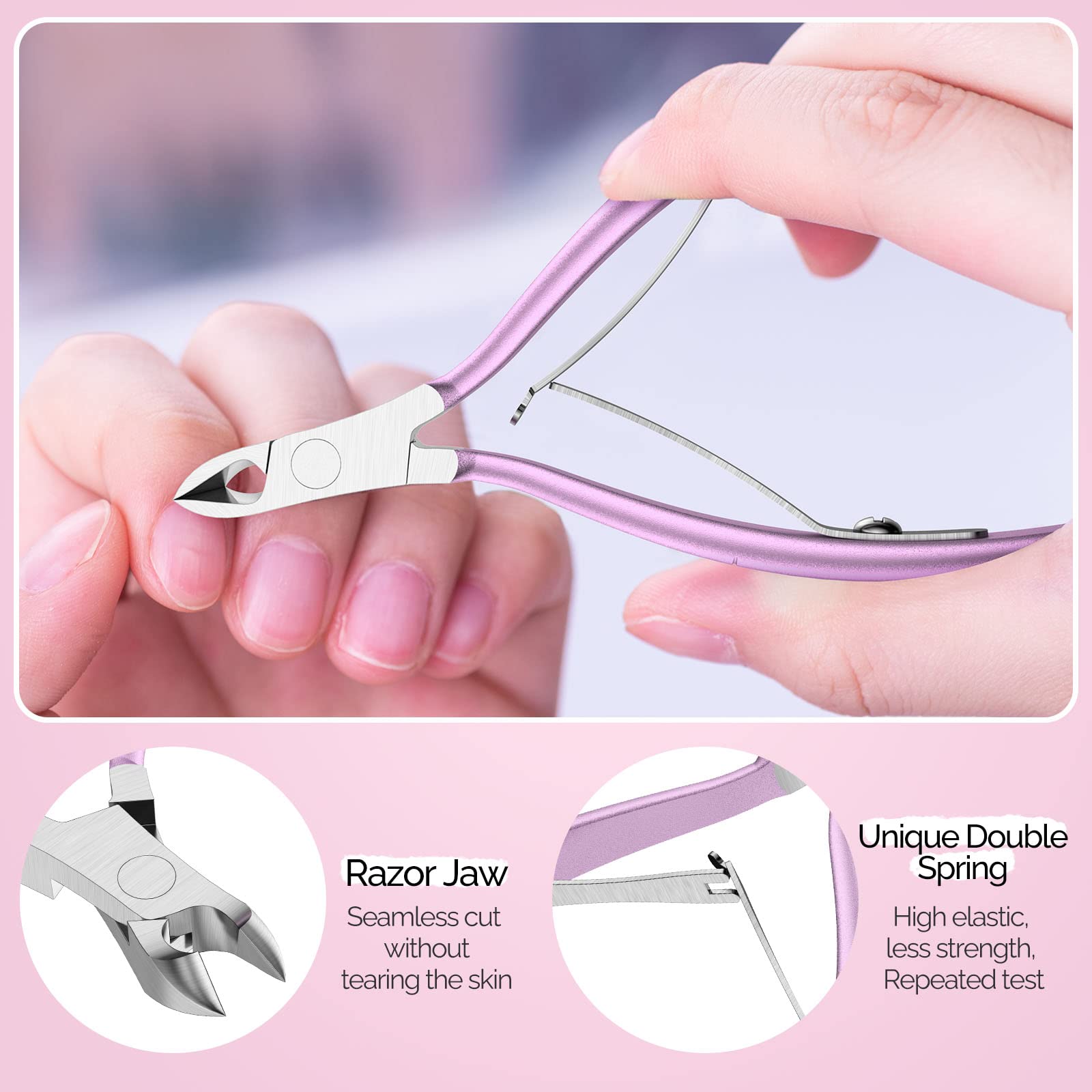 Acrylic Nail Clipper 4 in 1 Kit Pink