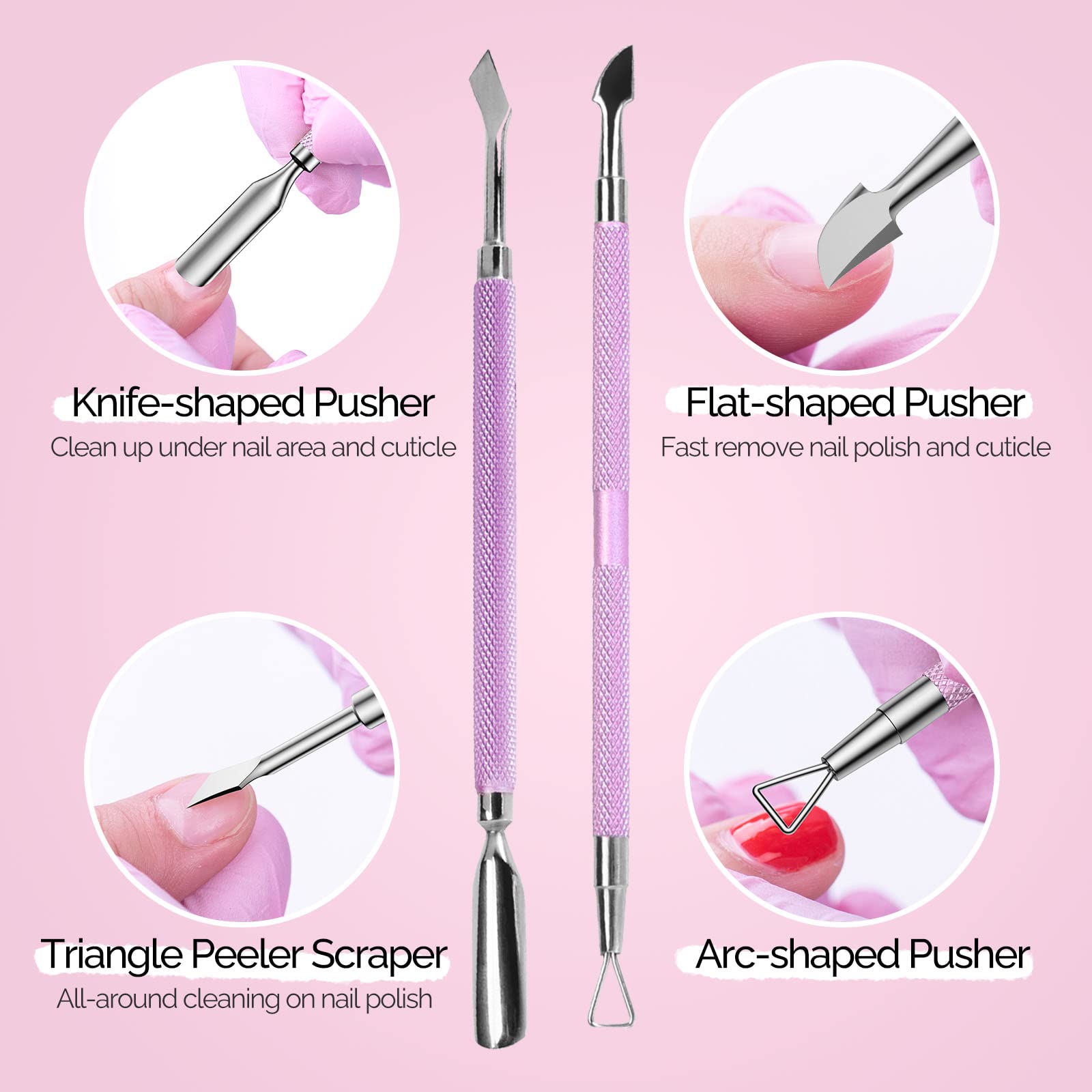 Acrylic Nail Clipper 4 in 1 Kit Pink