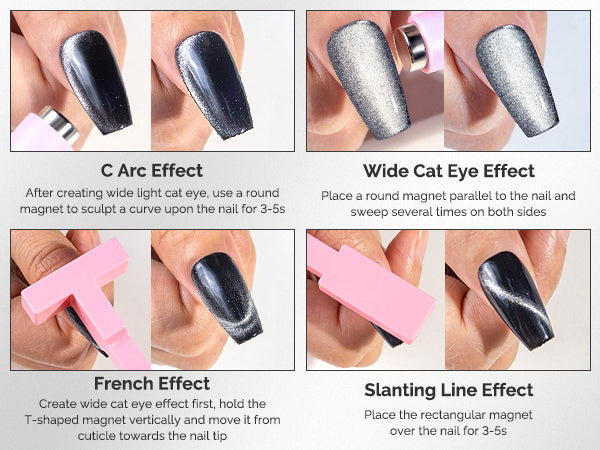 5 in 1 Multifunctional Cat Eye Gel Nail Polish Magnet - Pink
