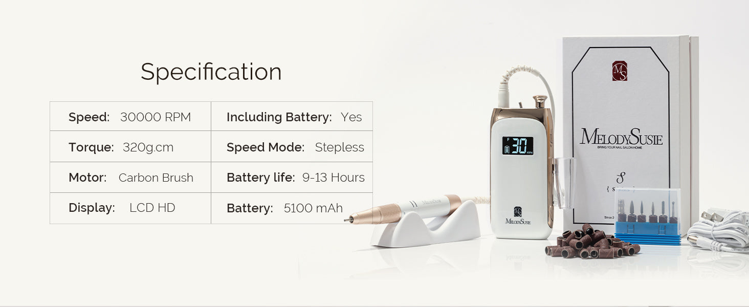 Jade(SC320C) Rechargeable Nail Drill 30,000RPM