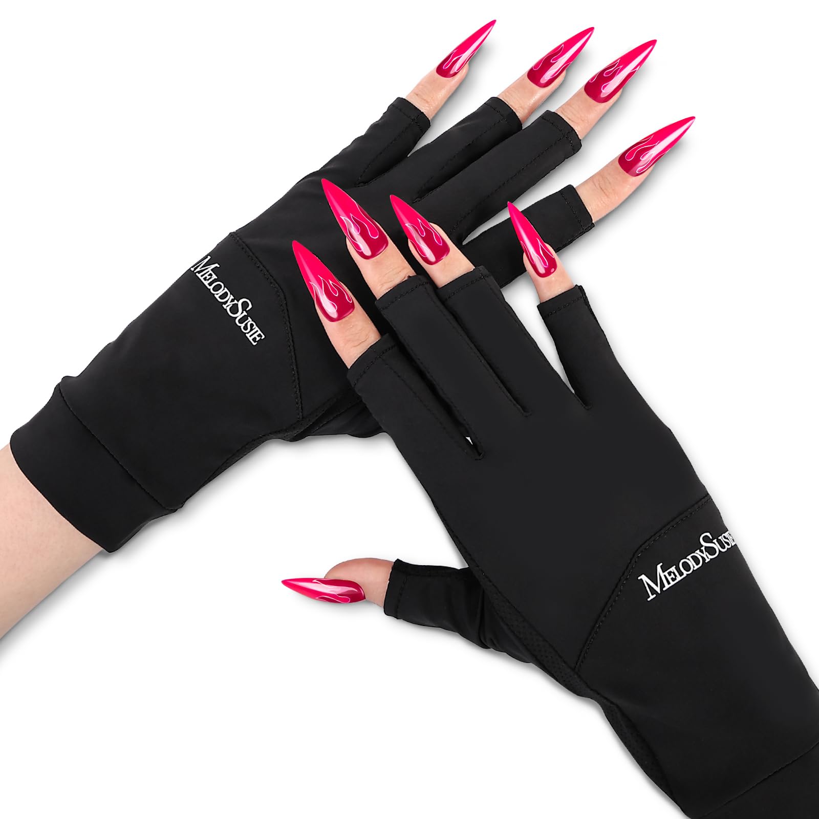 Premium UV Shield Manicure Gloves - Black