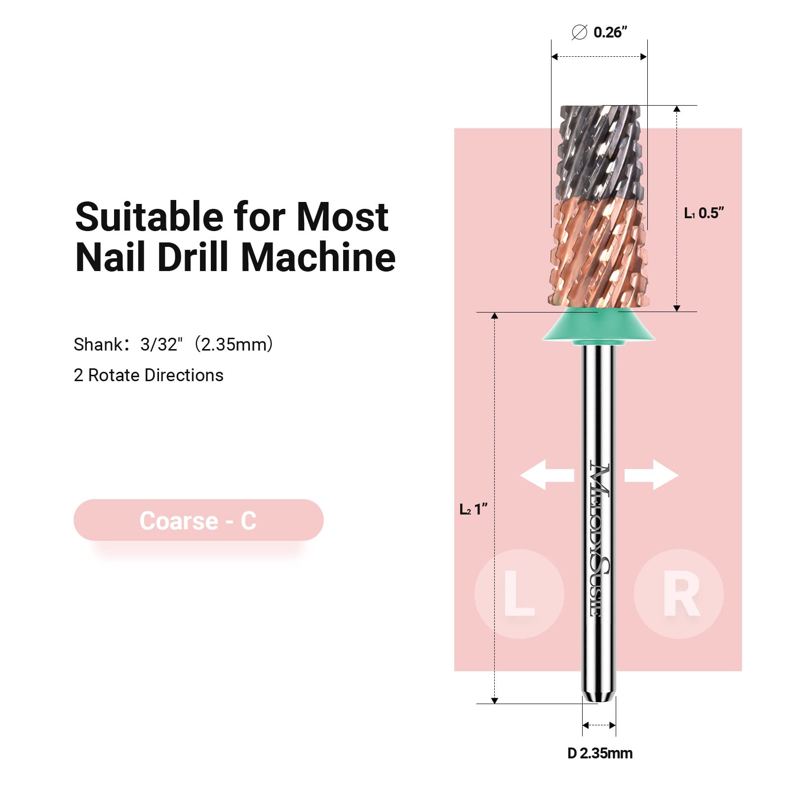 Large Tapered Barrel Tungsten Carbide Nail Drill Bits