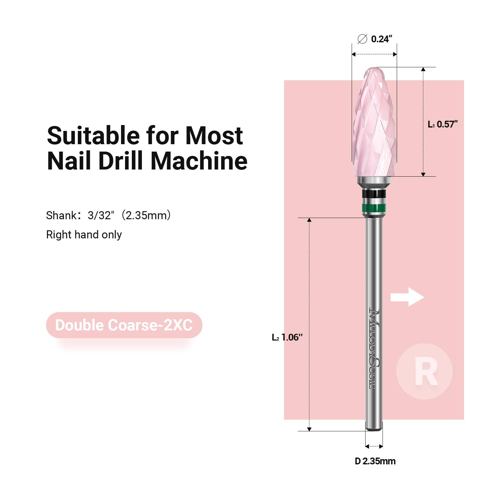 Ceramic Nail Drill Bits Pink