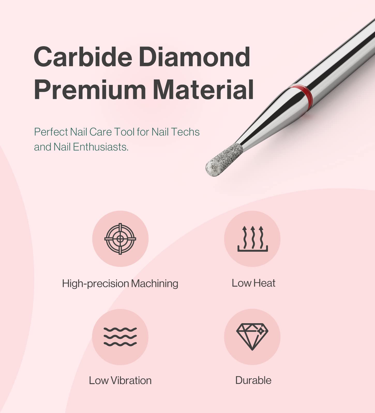 Pear Shape Carbide Diamond Under Nail Cleaner Nail Drill Bit