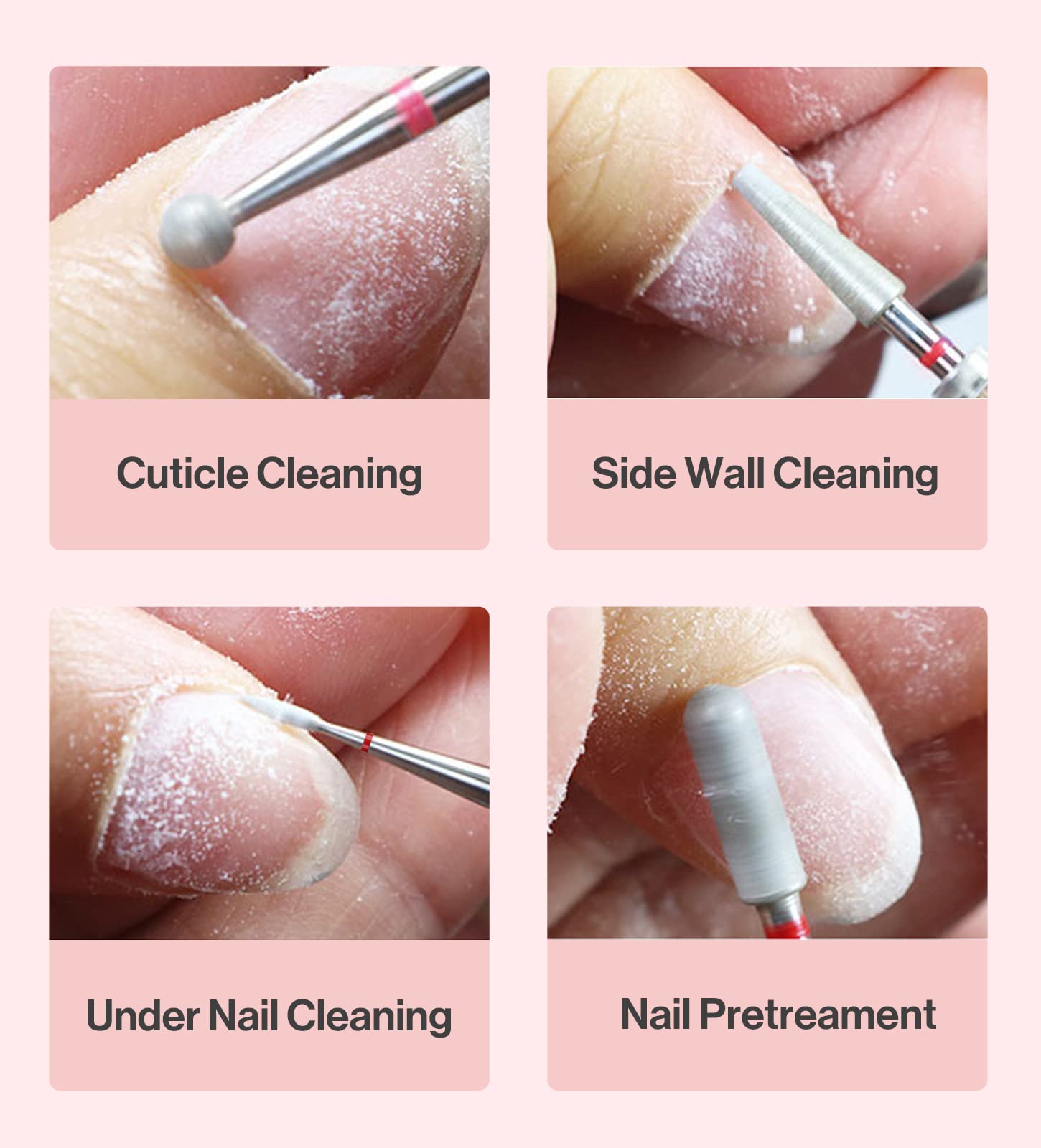 Pear Shape Carbide Diamond Under Nail Cleaner Nail Drill Bit