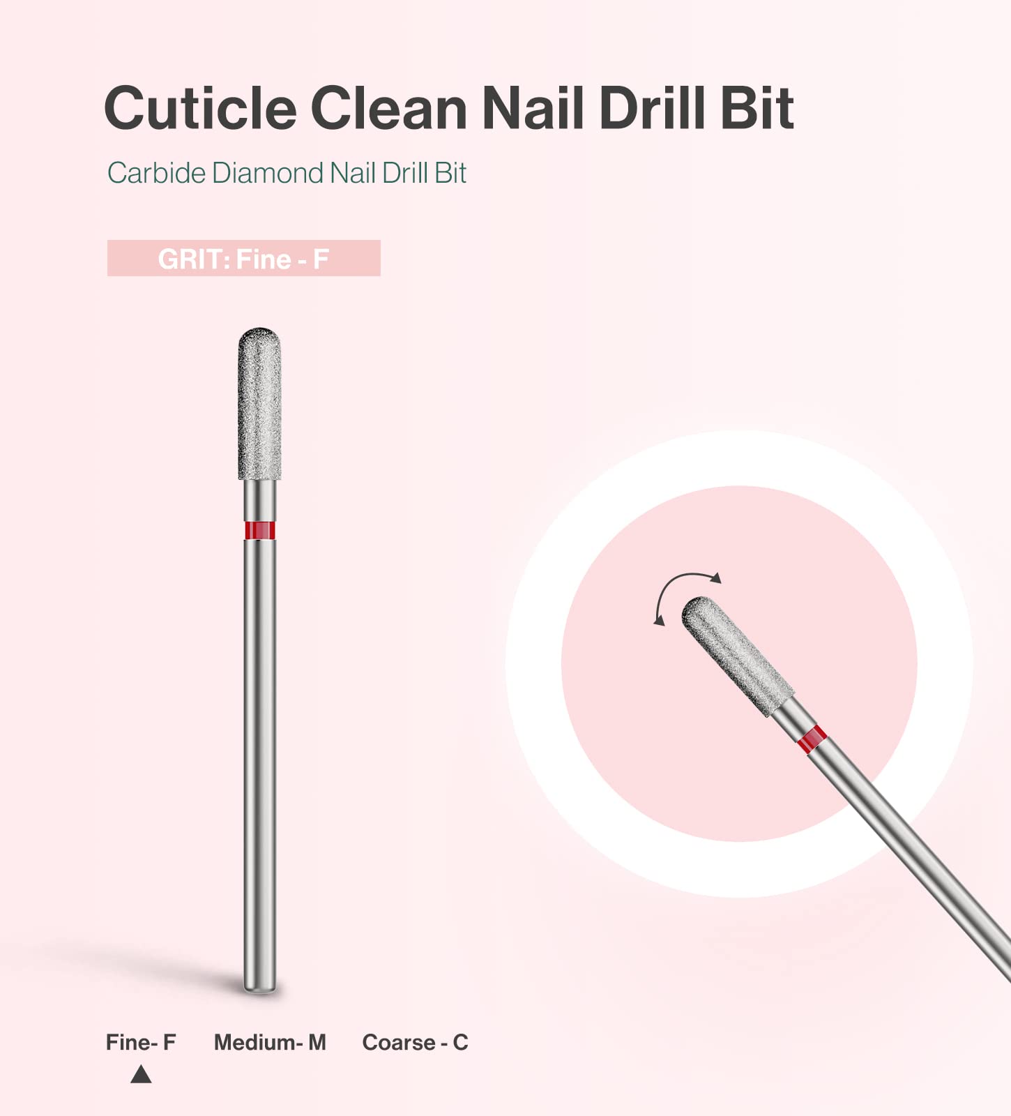 3mm Rounded Top Barrel Carbide Diamond Under Nail Cleaner Nail Drill Bit