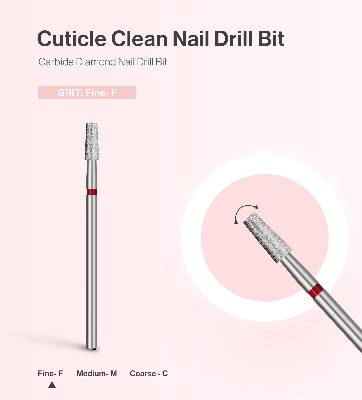 3mm Short Tapered Barrel Carbide Diamond Under Nail Cleaner Nail Drill Bit