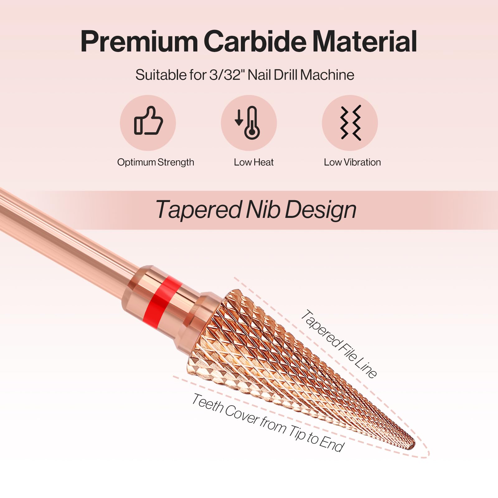 Tapered Nib Multi-function Carbide Tungsten Nail Drill Bit