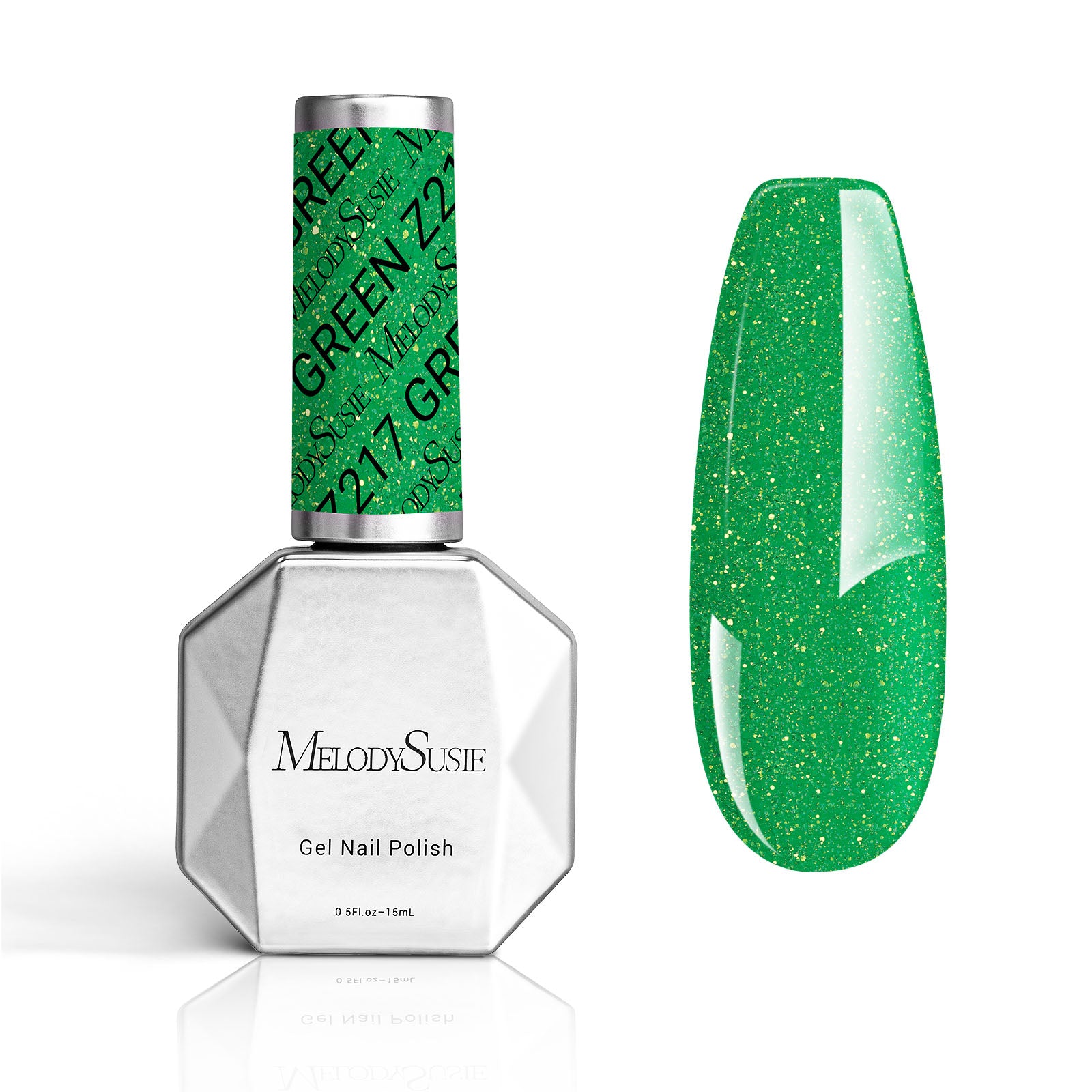 Z217 Neon Green Glitter - Gel Nail Polish(15ml)