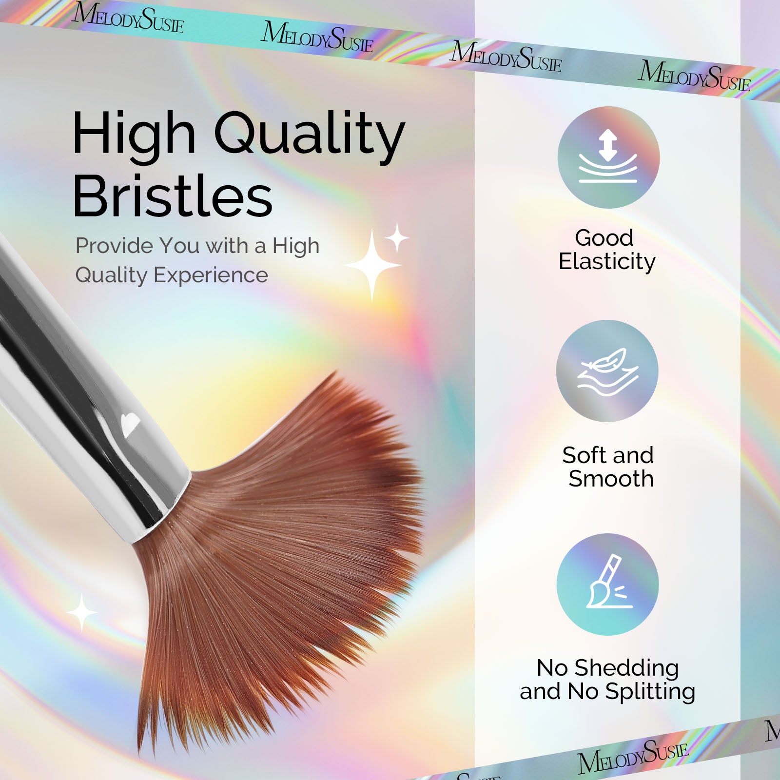 Acrylic Nail Brush Set (4Pcs) - Silver Color