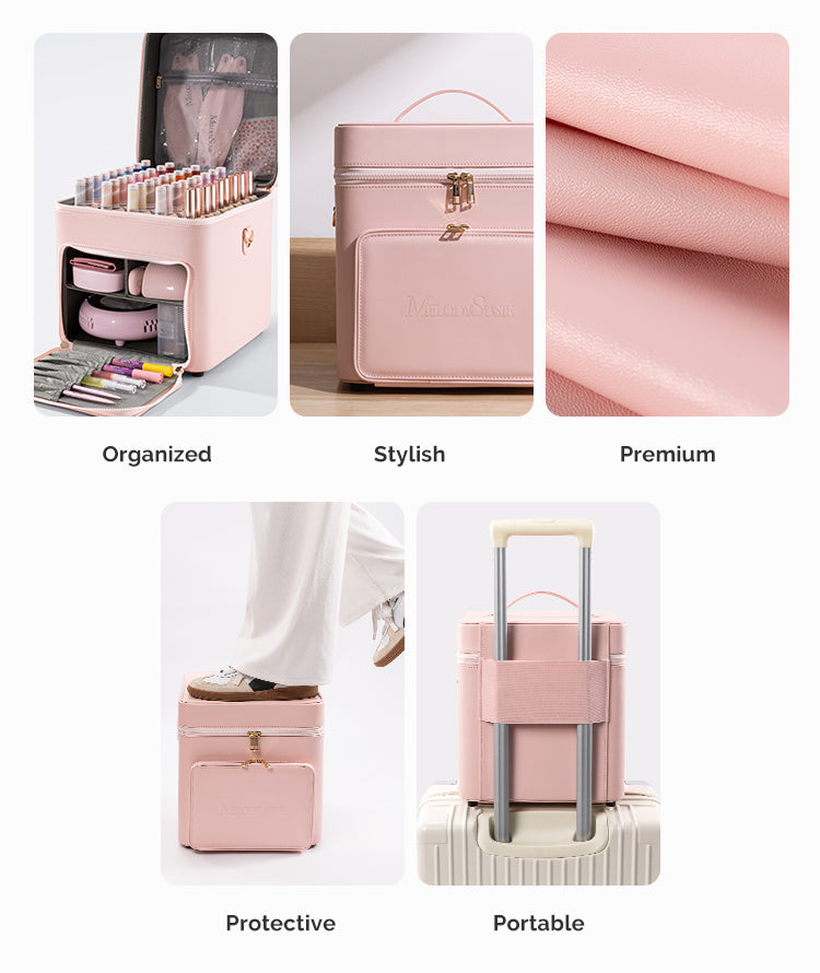 Partitioned Manicure Tools Storage Case