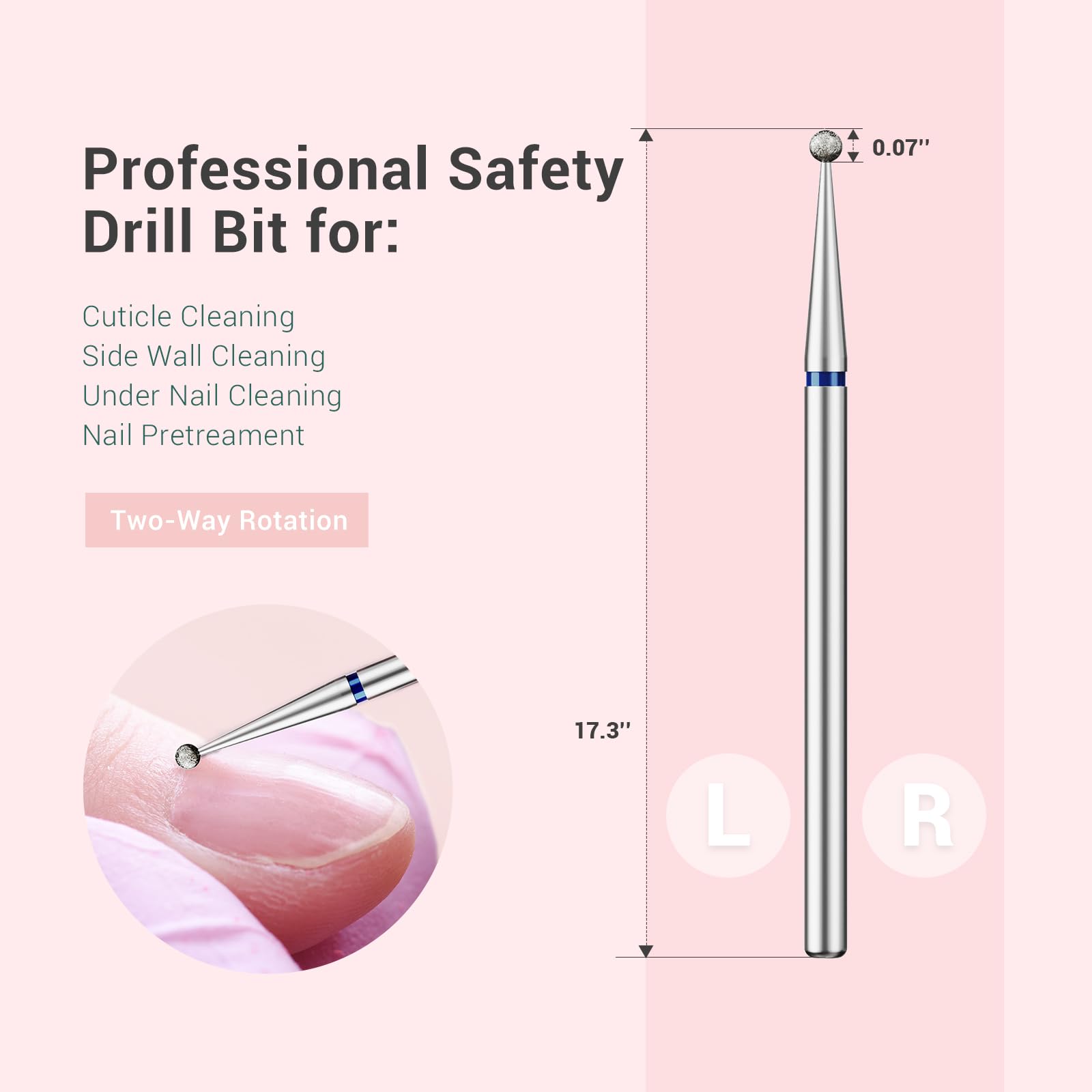 Ball Shape Cuticle Clean Carbide Diamond Nail Drill Bit