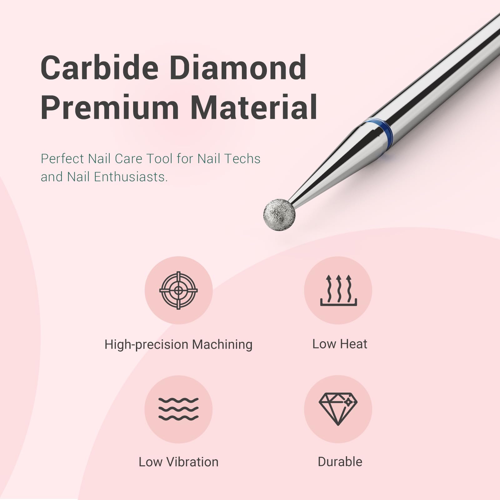 Ball Shape Cuticle Clean Carbide Diamond Nail Drill Bit