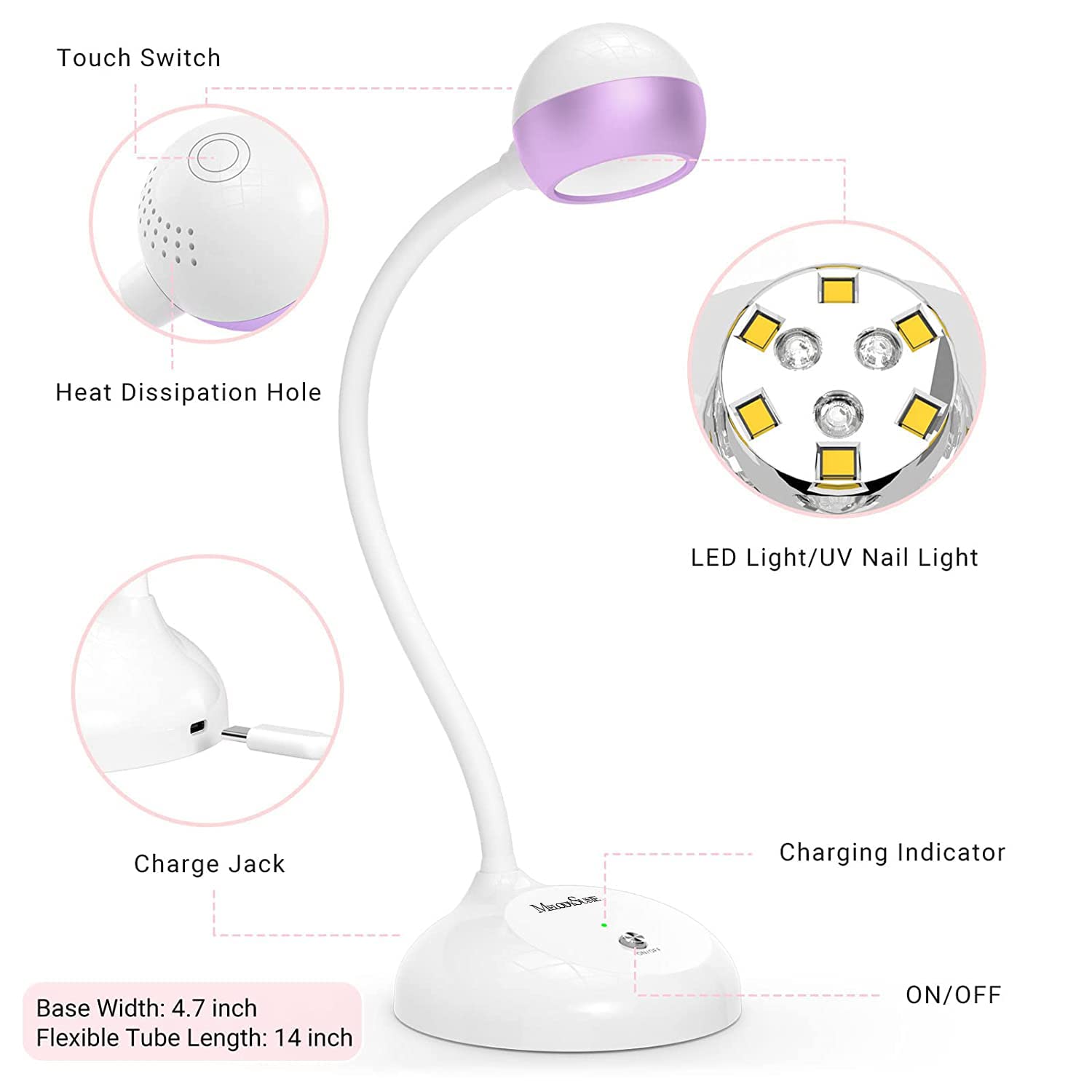 Buy Clip-on Desk Lamp for Nail Art Reag Beauty Makeup Table Lamp Eye  Protection LED Light Bendable Flexible Reag Lamp USB Powered Online at Low  Prices in India - Amazon.in