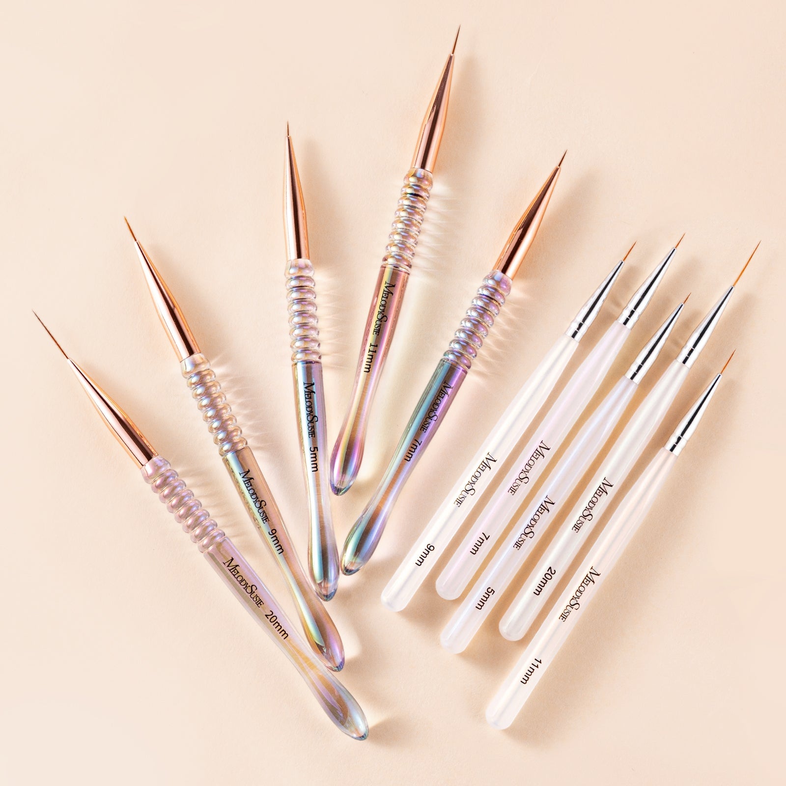 Acrylic Nail Brush Set (4Pcs) - Rose Gold