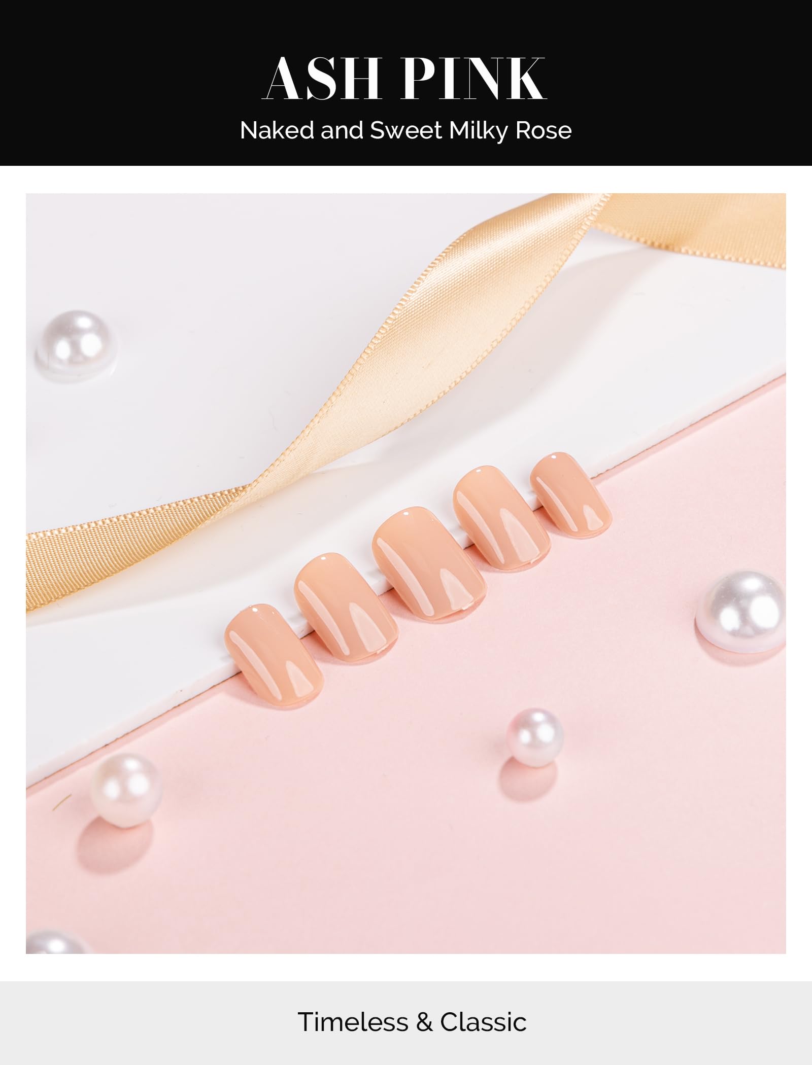 Acrylic Press On Nails - Short Square Nude Pink (US ONLY)