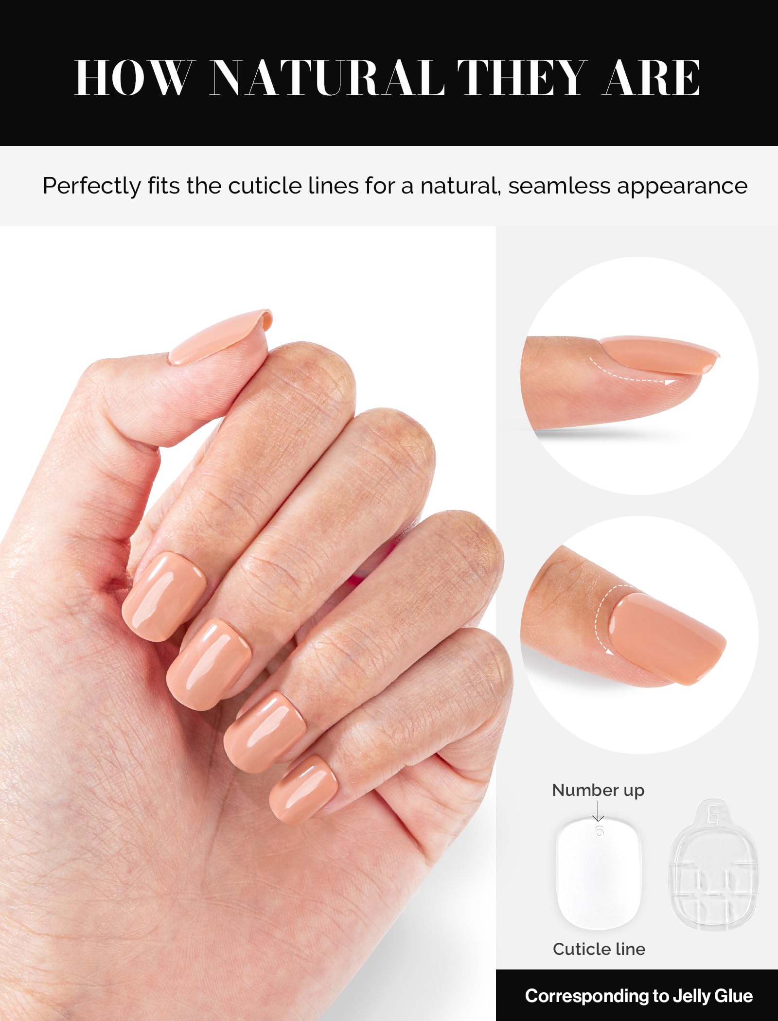 Acrylic Press On Nails - Short Square Nude Pink (US ONLY)