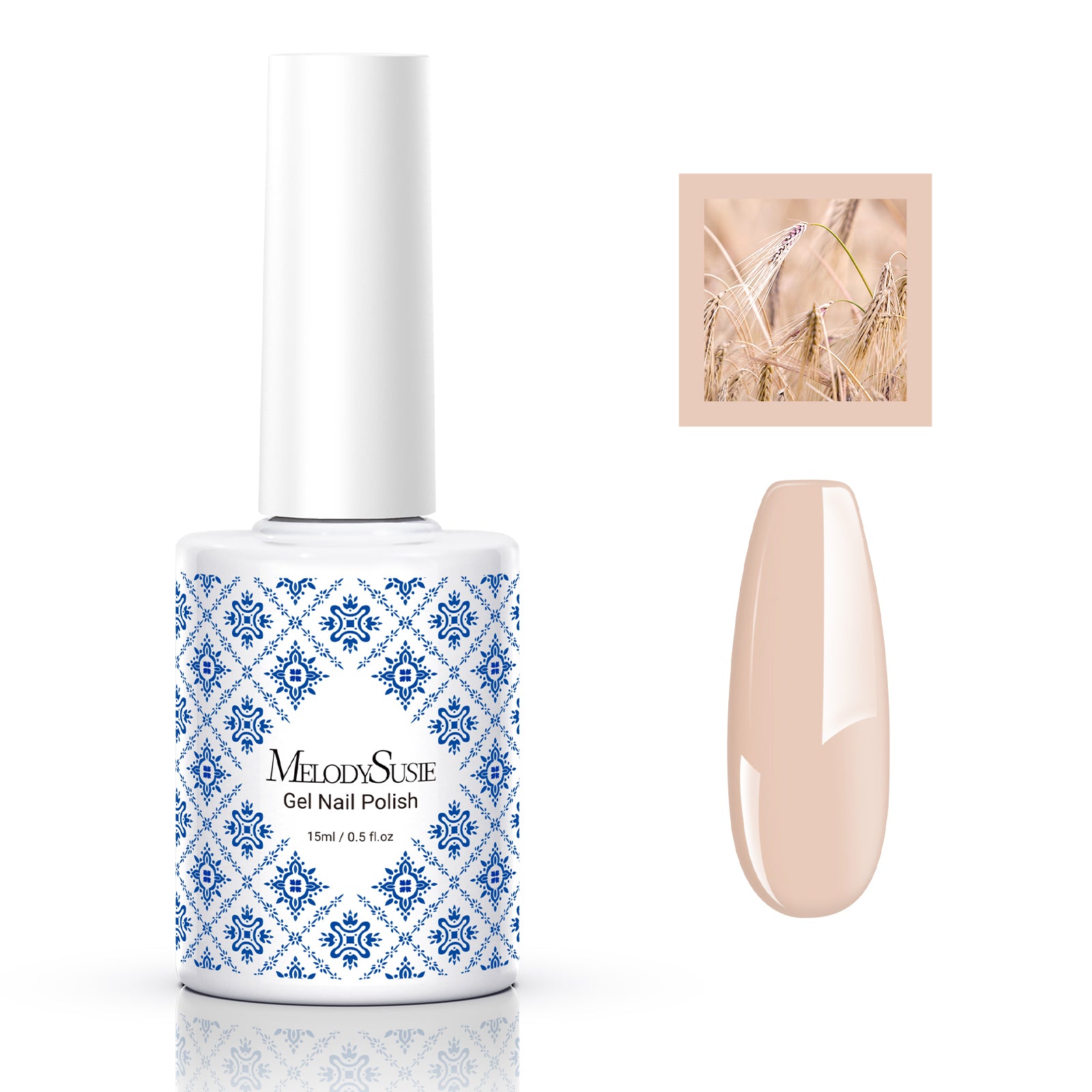 Fleurwee Gel Nail Polish Plant-based 0.5 fl oz/15ml - P58 Organic Wheat Nude