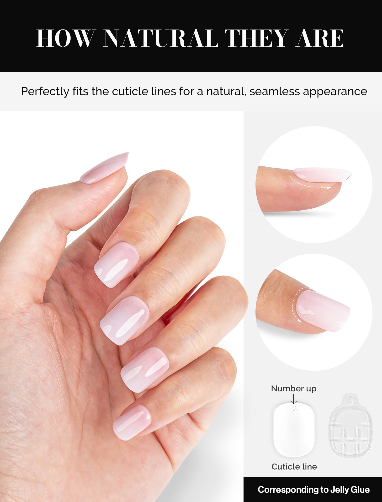 Acrylic Press On Nails - Short Square Pink Ombre (US ONLY)