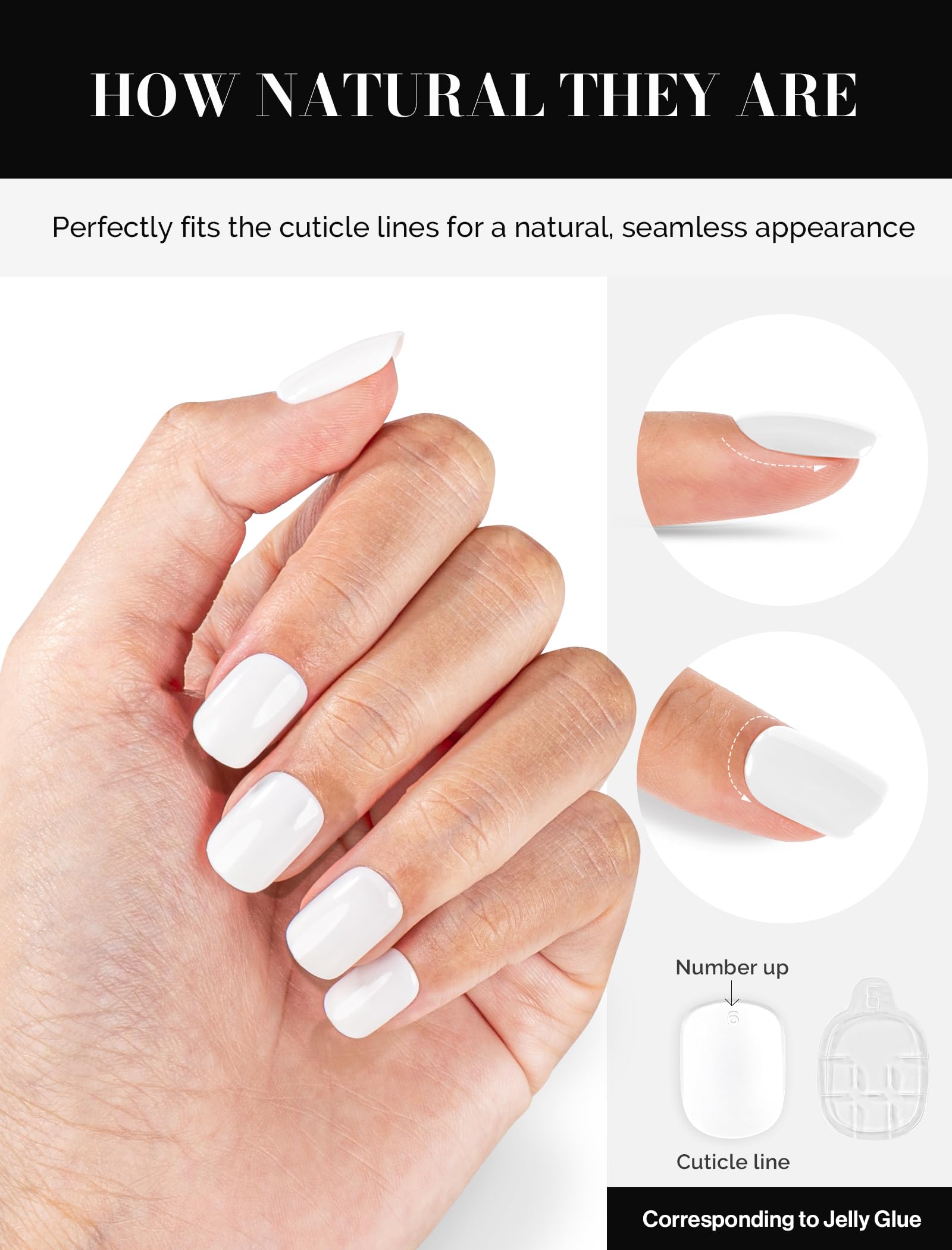 Acrylic Press On Nails - Short Square Pure White (US ONLY)