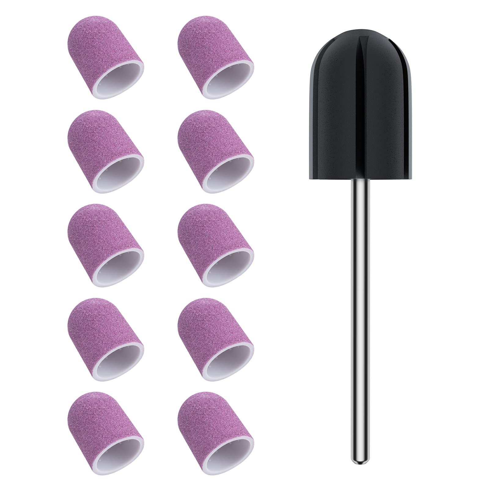 Nail Sanding Caps With A Rubber Mandrel Bit Purple - 10mm