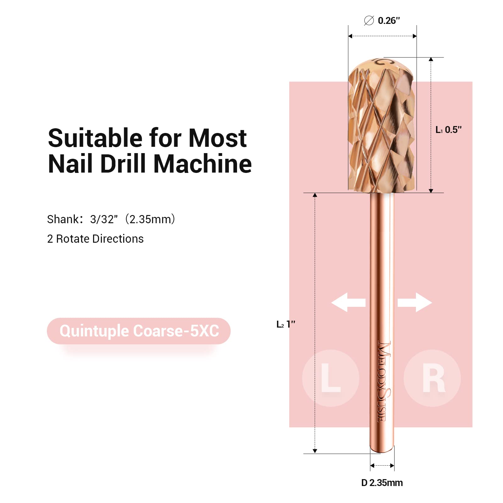 Smooth Round Top Large Barrel Safety Carbide Nail Drill Bit
