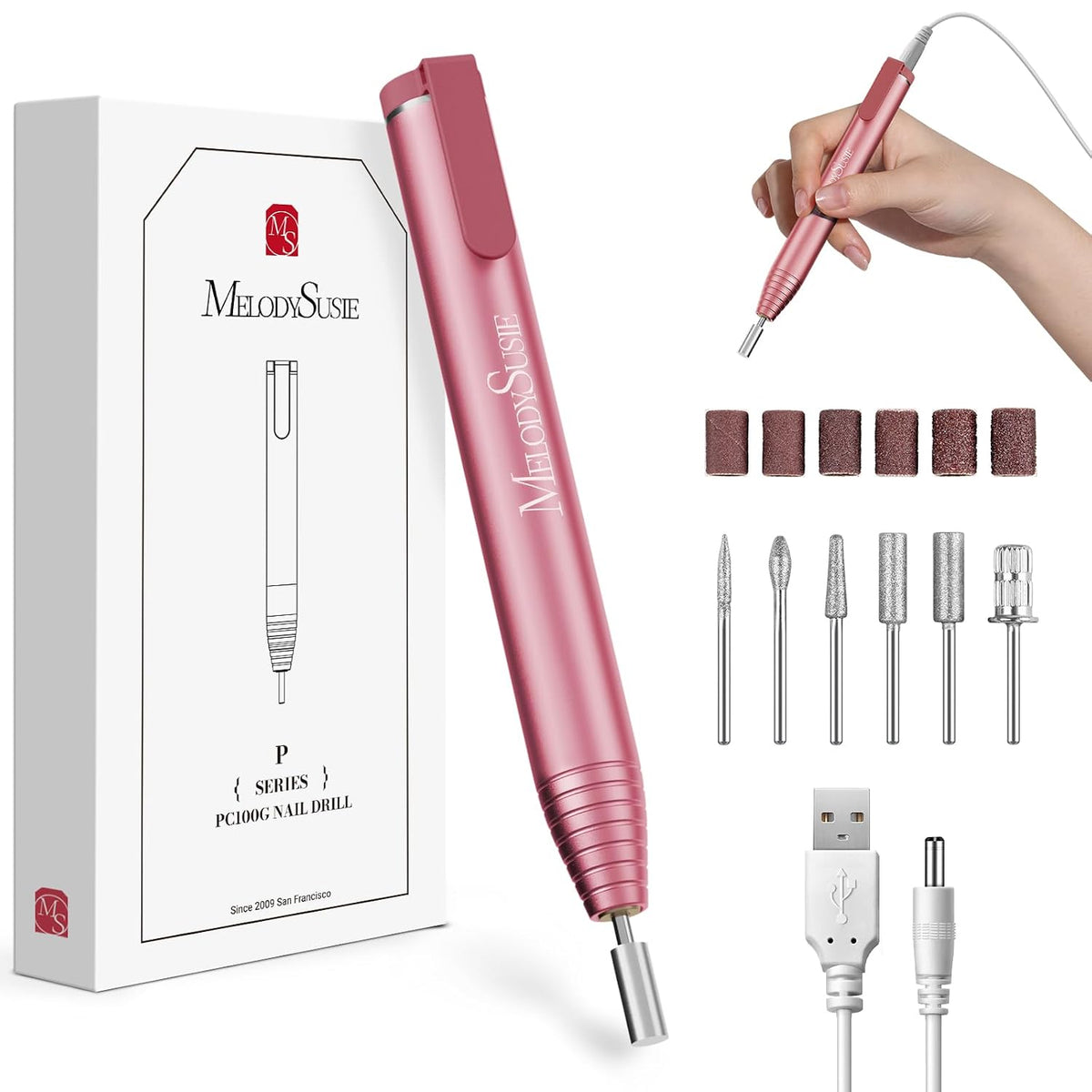MelodySusie PocketNail PC100G Portable Nail Drill 20,000 RPM