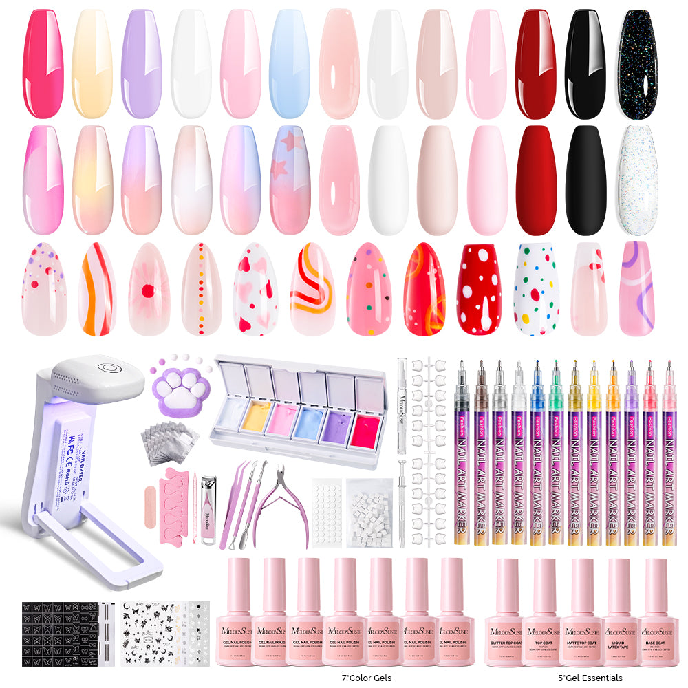 Gel Nail Polish Kit with UV Light