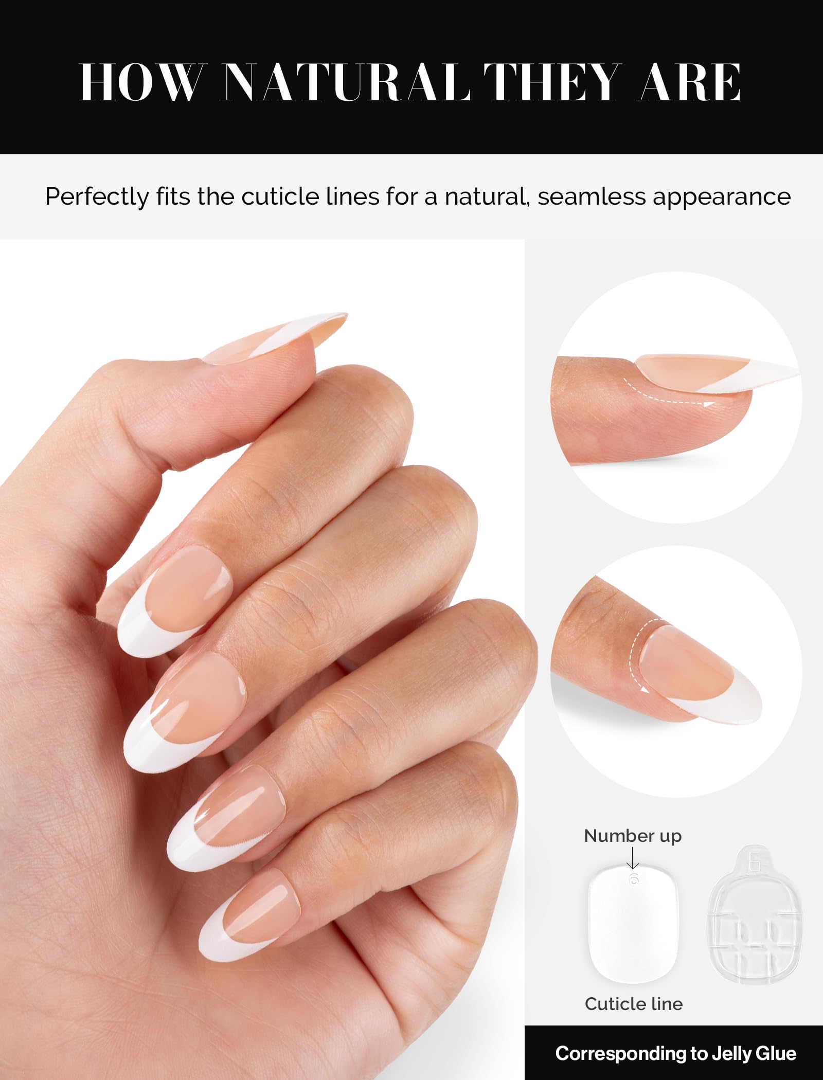 Acrylic Press On Nails - Short Square White French (US ONLY)