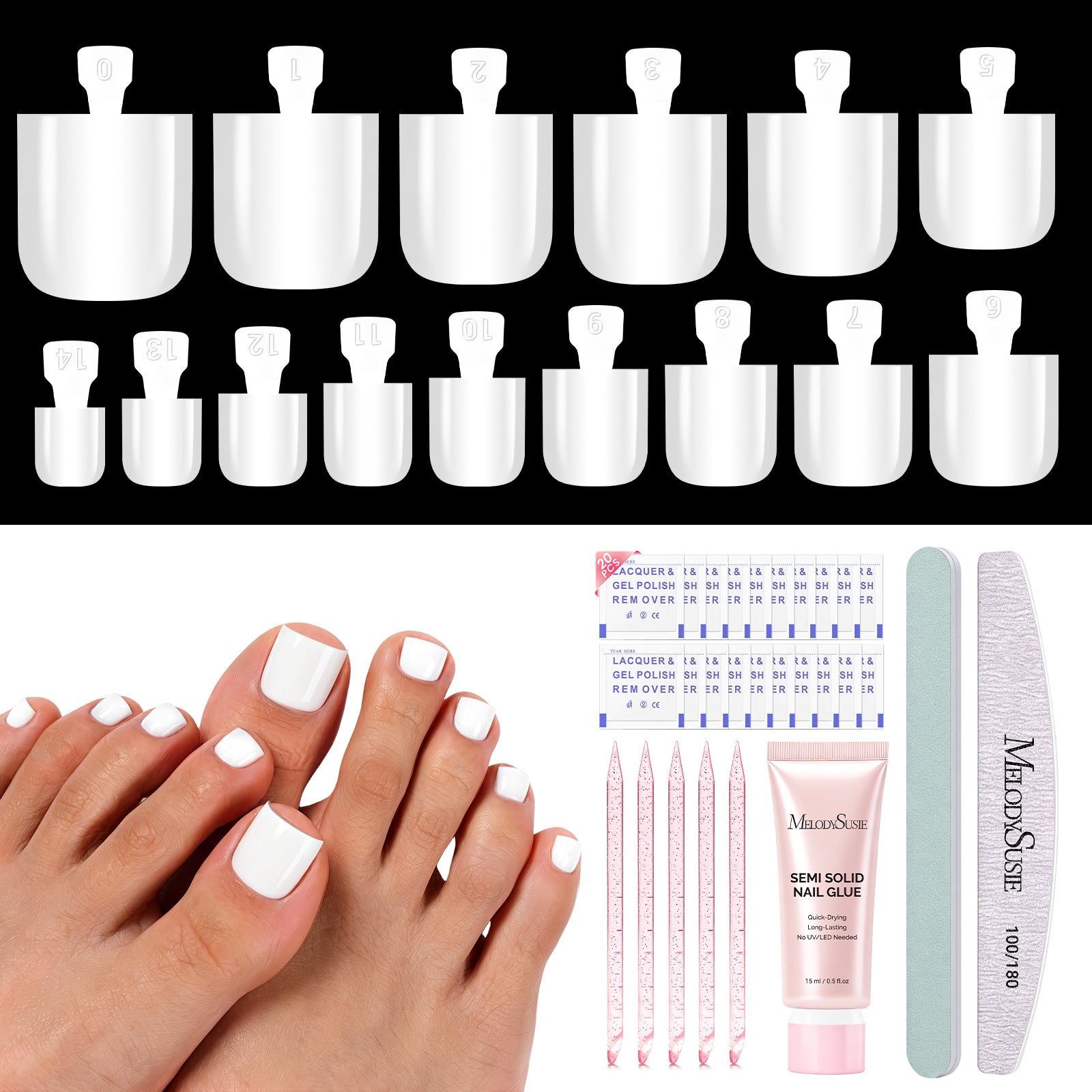 All-in-One Press-On Nails & Nail Tips Kit with Application Tools
