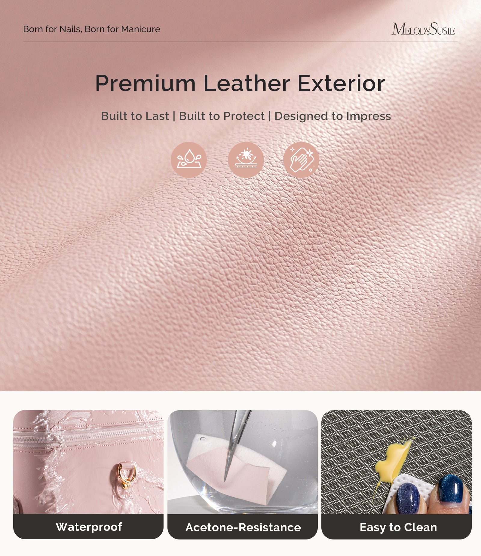 ManiCaddy Partitioned Storage Case for Manicure Tools