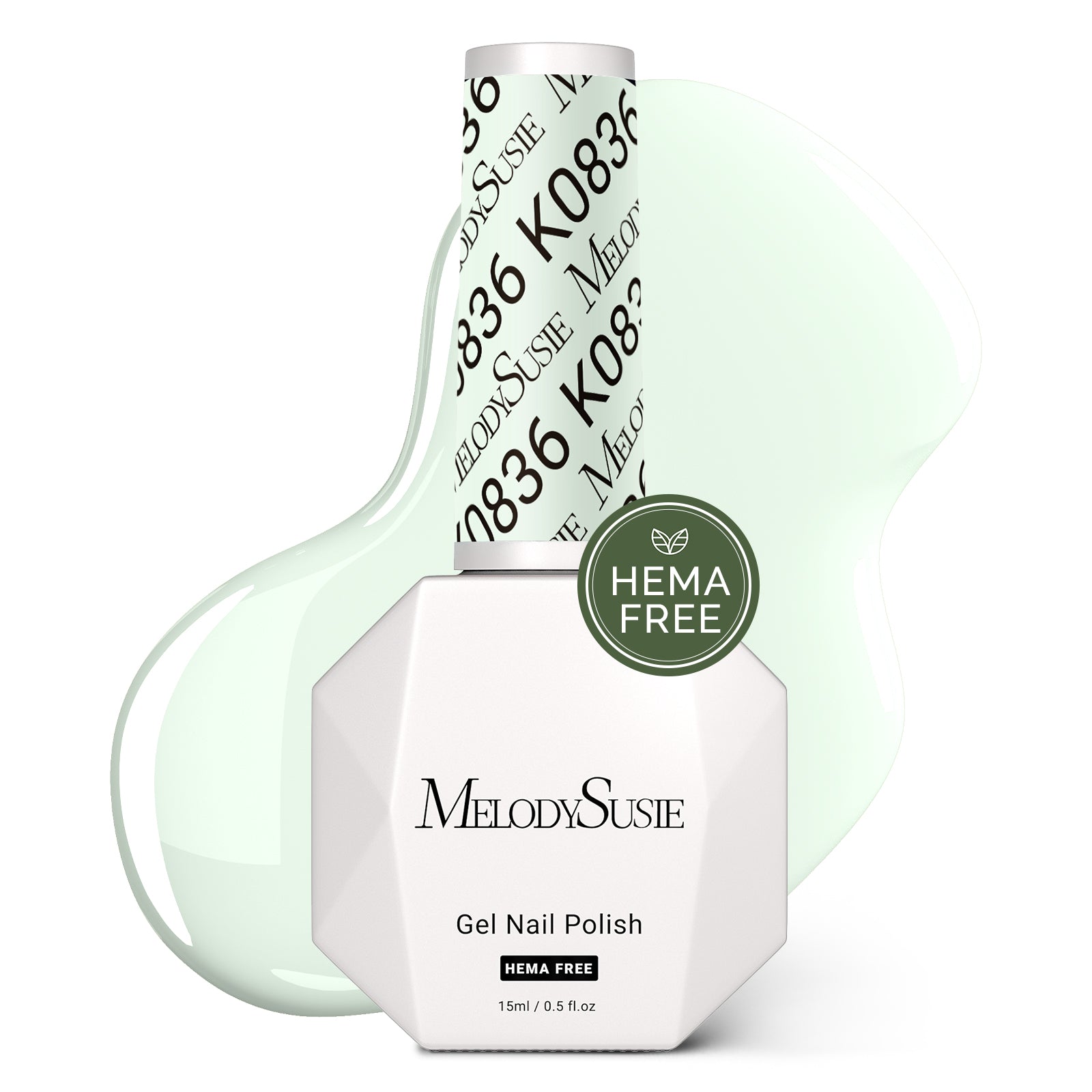 Hema Free Gel Nail Polish 0.5 fl oz/15ml - K0836 Thick Creamy Light Mint Green