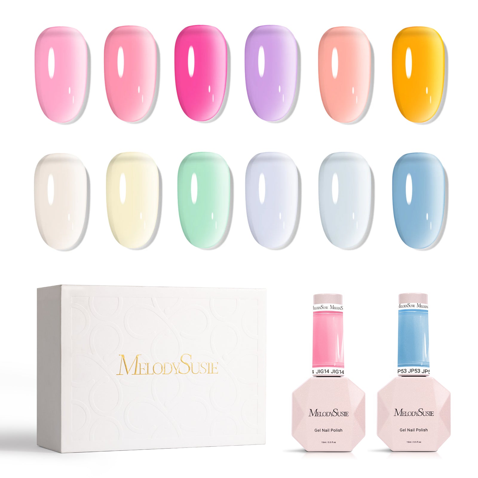 Jeweliver Jelly Gel Nail Polish 0.5 fl oz/15ml Set