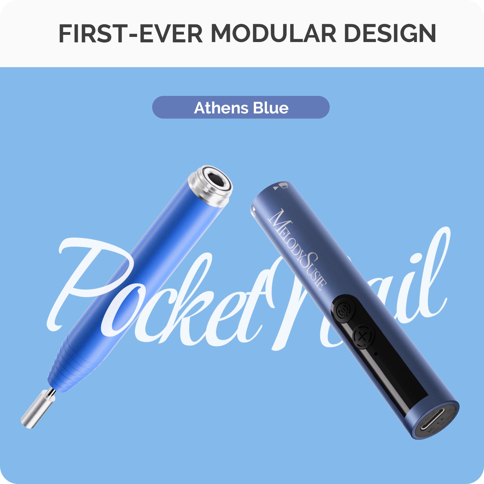 PocketNail PC100GR/PC100G Pen-Shaped Innovative Portable Rechargeable Nail Drill 20,000RPM