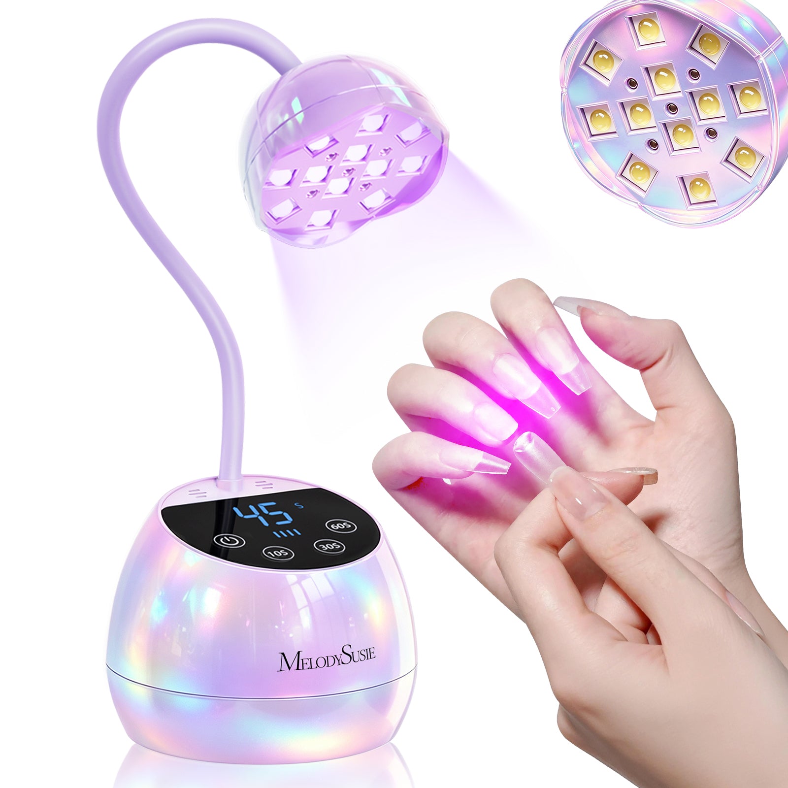 (US ONLY) P-ArtM2 Gooseneck Cordless UV Nail Lamp - Pearl Purple
