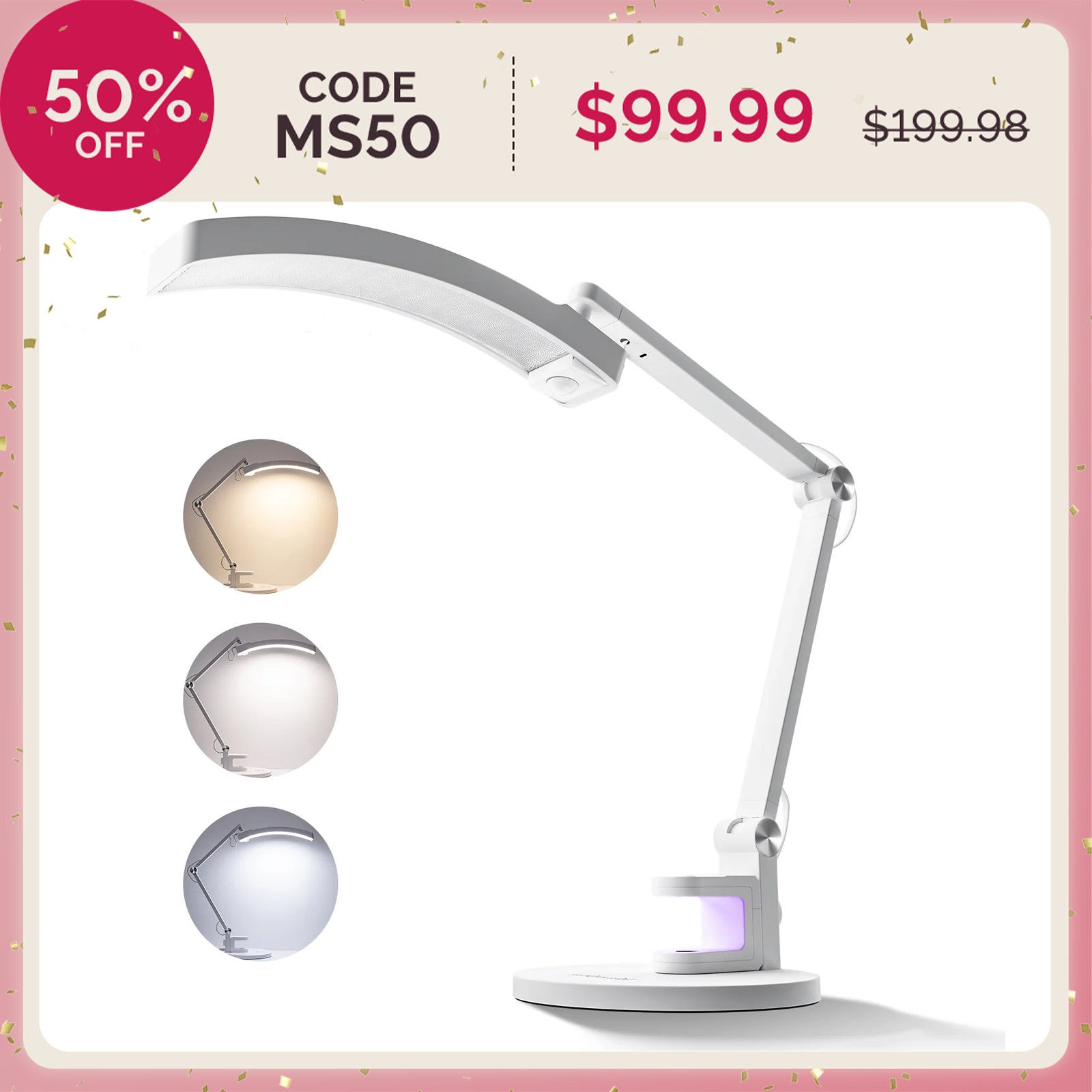 S-Pro29G Nail-Focused 3-Mode Manicure Table Lamp