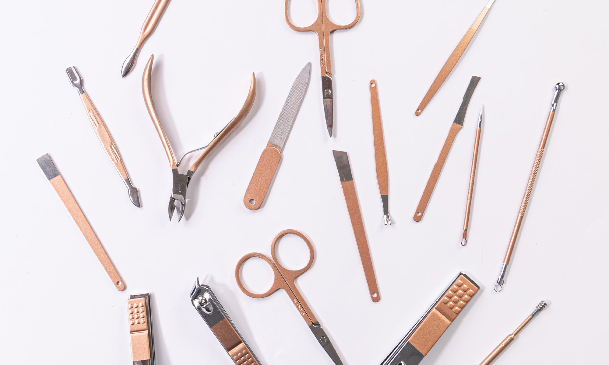 traditional nail care toolls on the desk