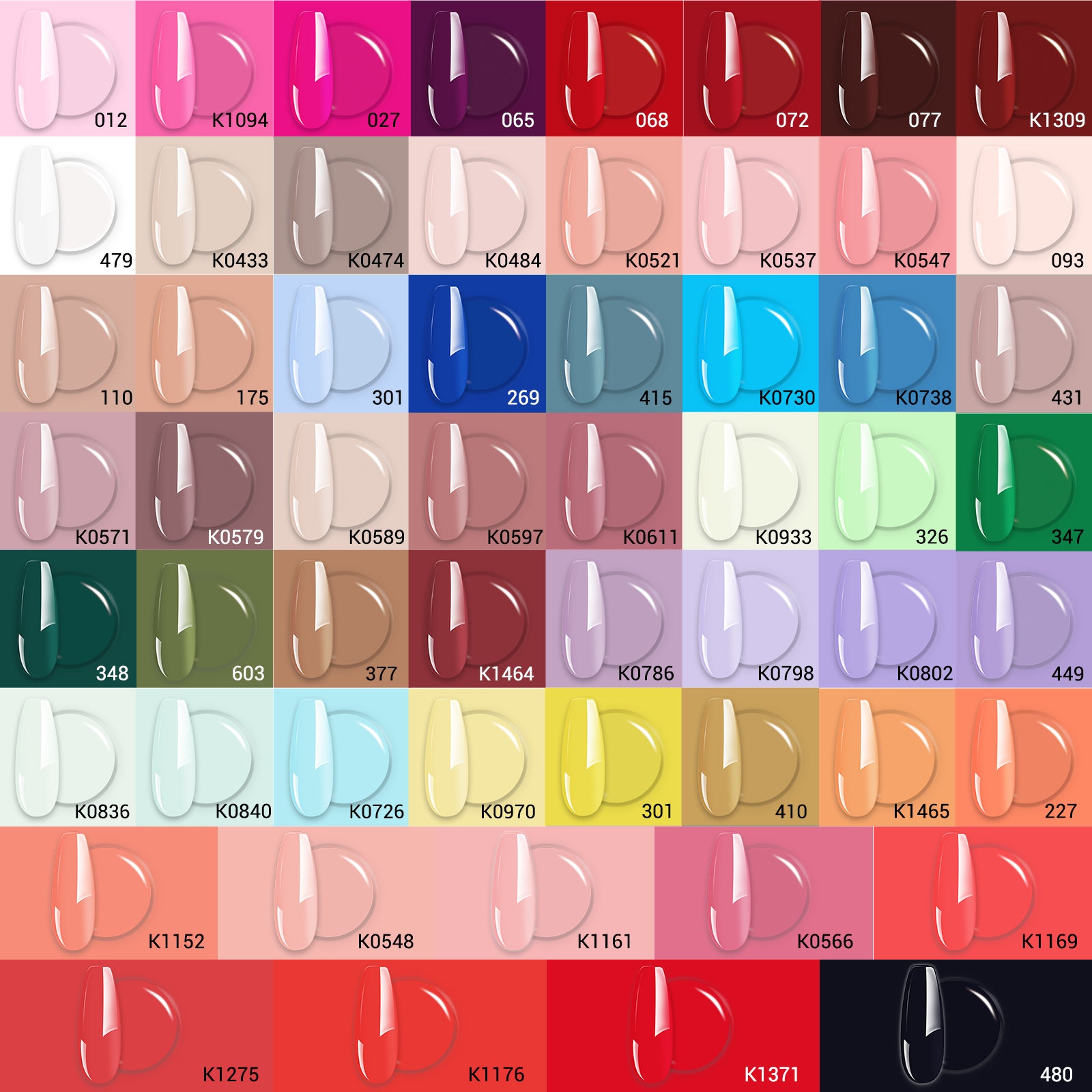 Hema Free Gel Nail Polish Set 0.5fl oz/15ml - 57 Colors