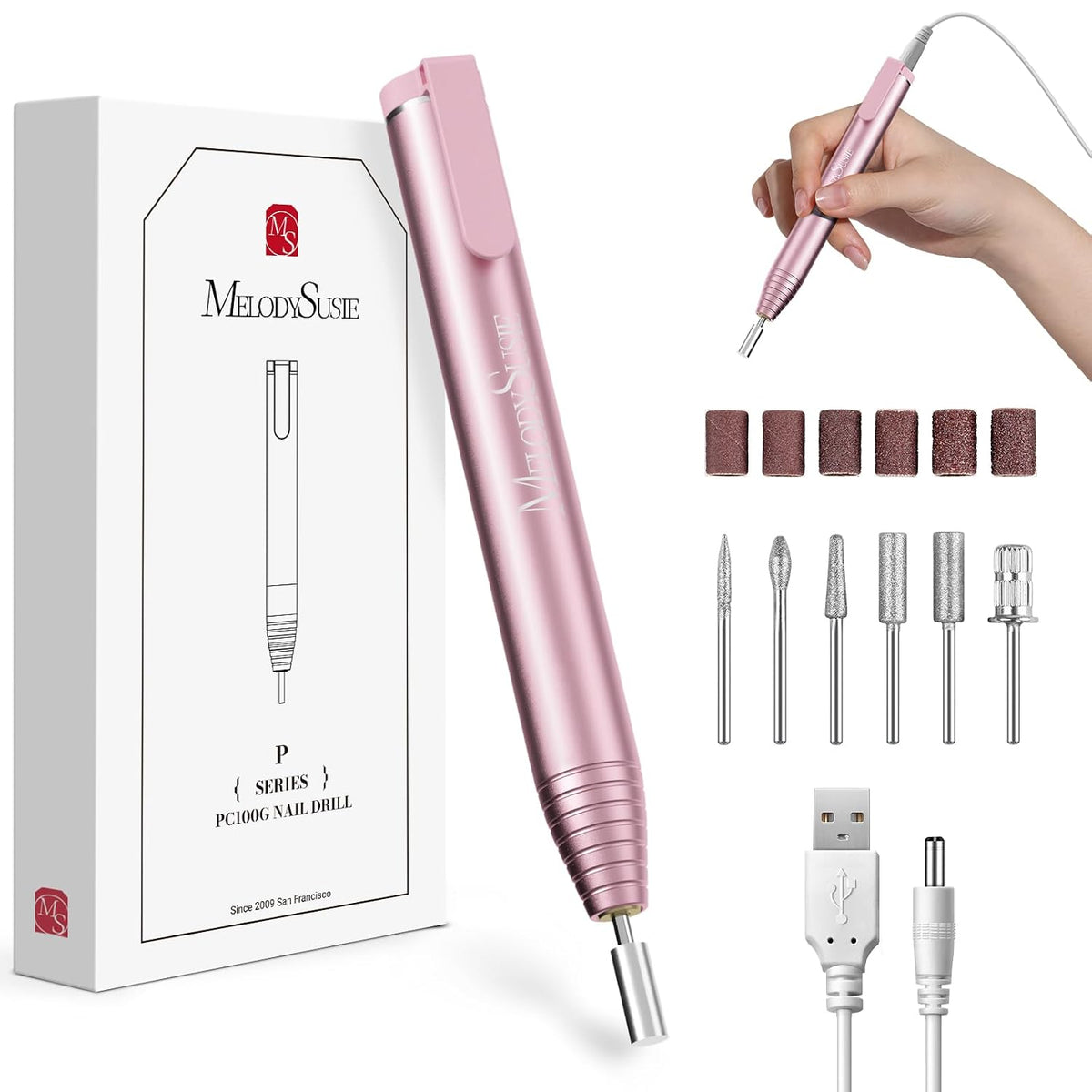 MelodySusie PocketNail PC100G Portable Nail Drill 20,000 RPM