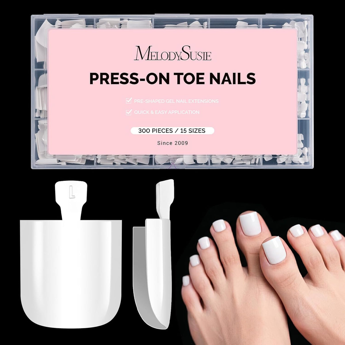 Acrylic Full Cover Toe Nail Tips