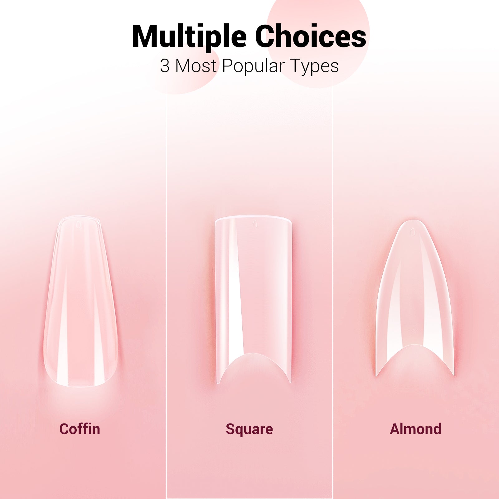 Short Almond Nail Tips – Clear Half Cover