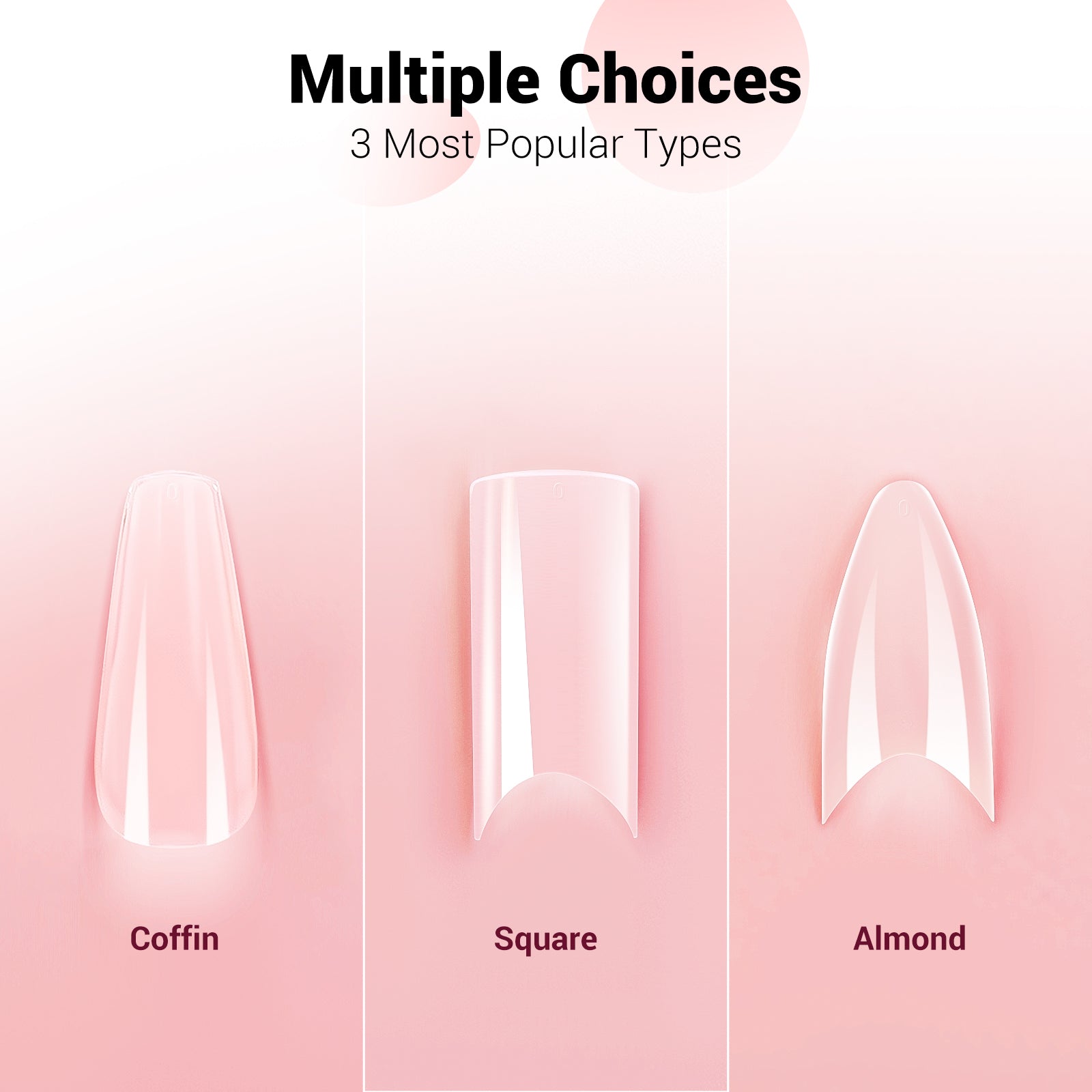 Short Coffin Nail Tips – Clear Full Cover