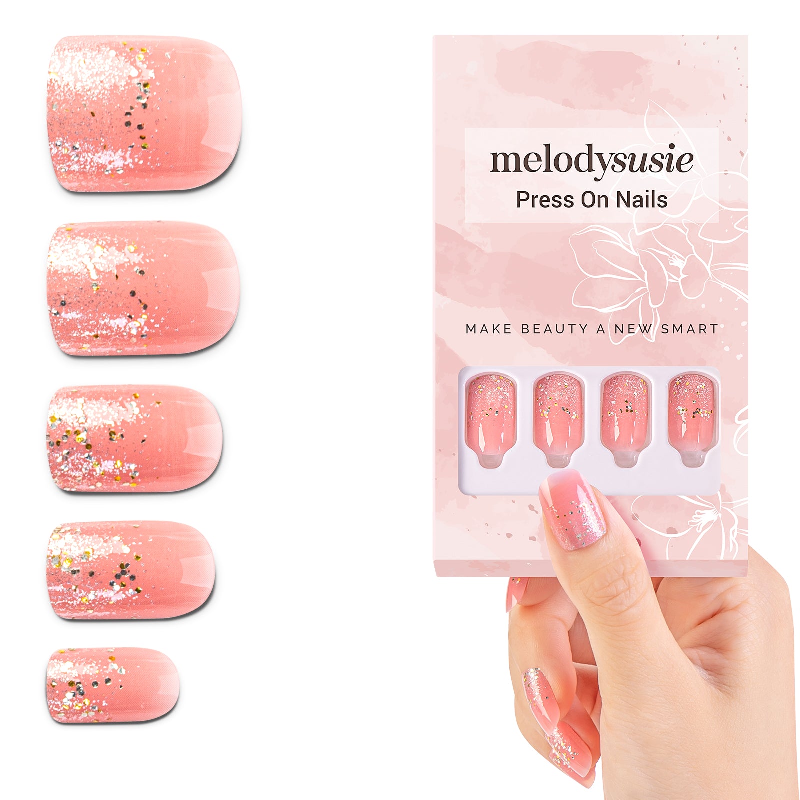 Pink Bubble Acrylic Press On Nails Kits