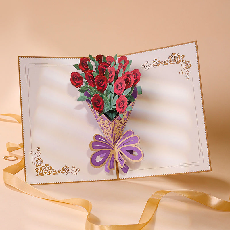 3D Greeting Cards-Rose