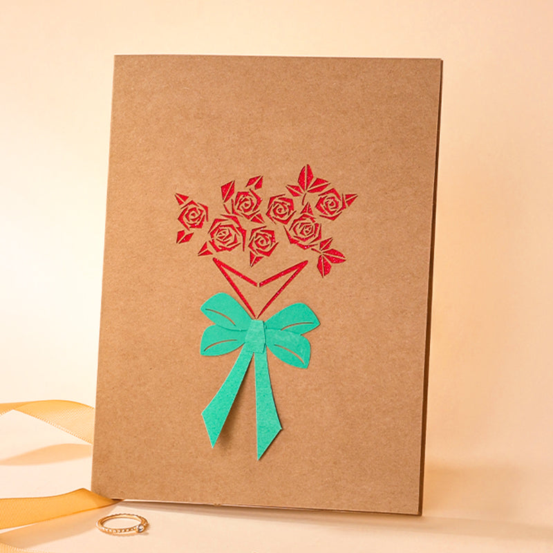 3D Greeting Cards-Rose